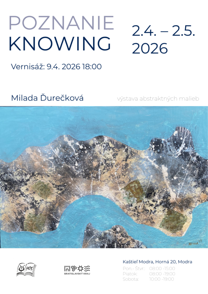 Plagát výstavy Poznanie, ktorá trvá od 2. apríla do 2. mája 2026