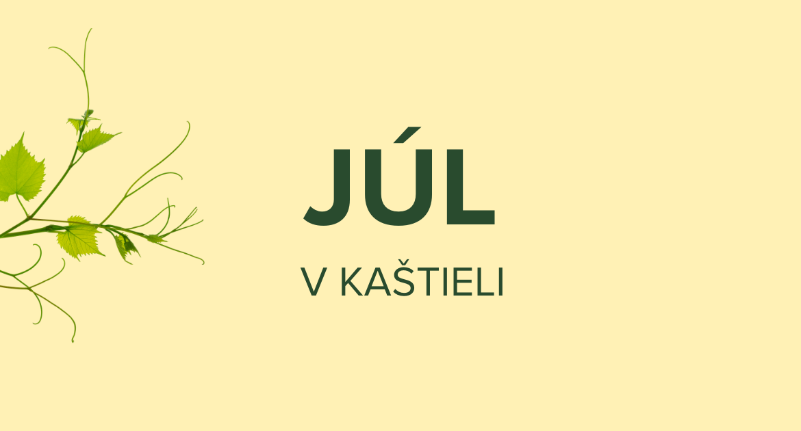 Text Júl v kaštieli na žltom pozadí