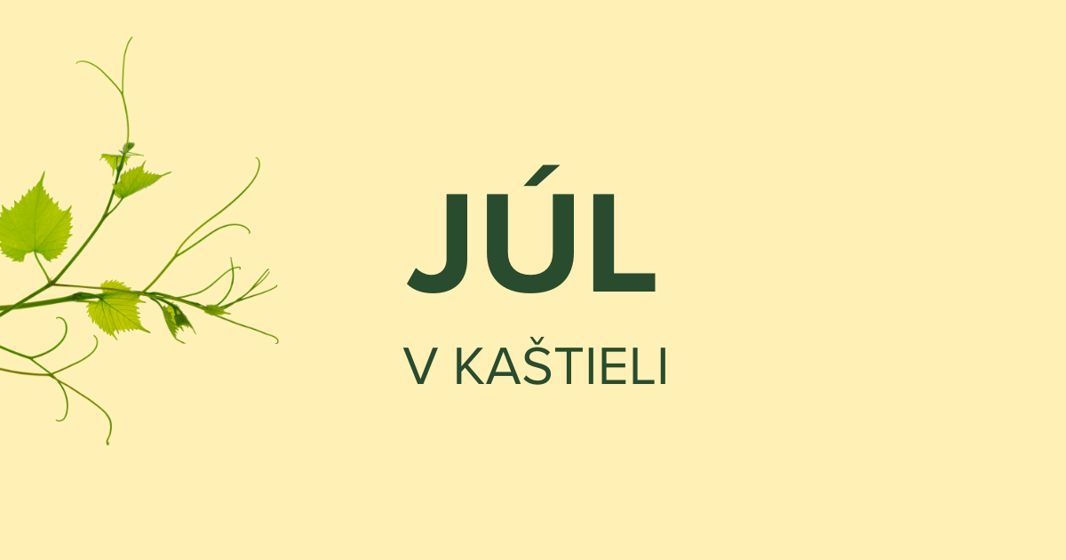 Text Júl v kaštieli na žltom pozadí
